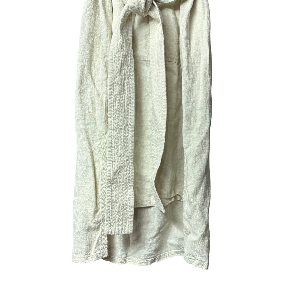 Madewell Women's size Medium Embroidered Belted Tunic Dress Linen Boho Peasant - Picture 8 of 10
